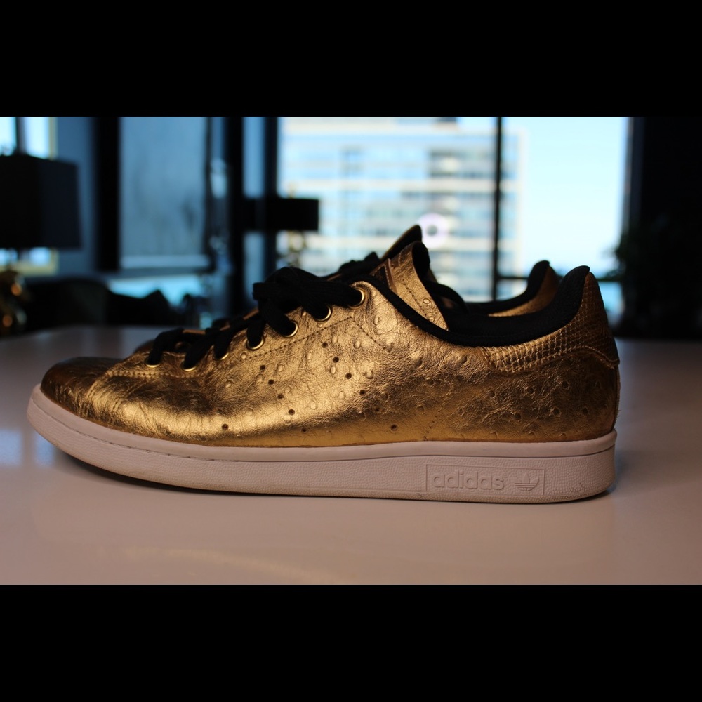 Ostrich Embossed Metallic Adidas Stan Smiths